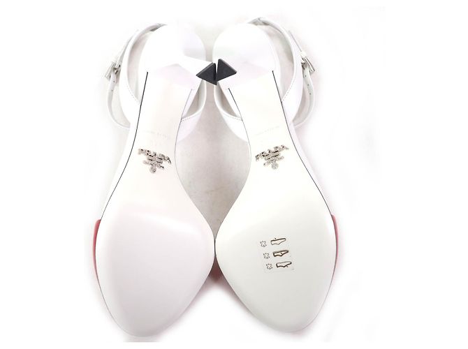 Sapatos de couro com tira de logo triangular Prada Vermelho - vista 8