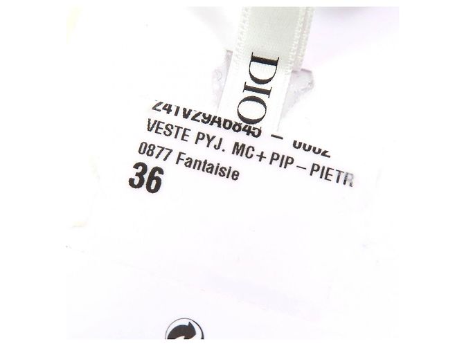 Camicia in seta floreale a maniche corte Christian Dior Bianco Multicolore - vista 10