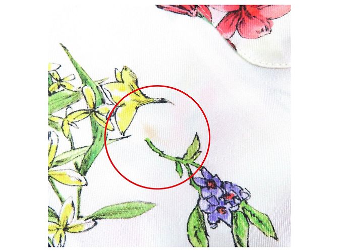 Camicia in seta floreale a maniche corte Christian Dior Bianco Multicolore - vista 12