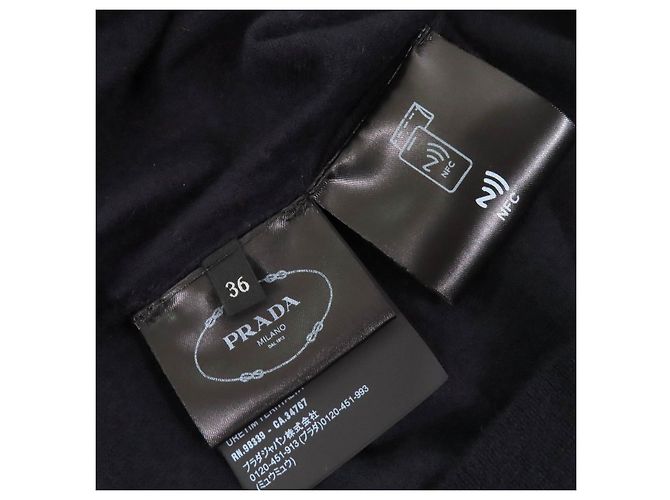 Prada Rundhals-Pullover aus Kaschmir mit kurzen Ärmeln Blau Marineblau - Ansicht 7