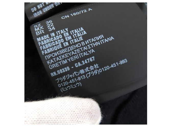 Prada Rundhals-Pullover aus Kaschmir mit kurzen Ärmeln Blau Marineblau - Ansicht 8
