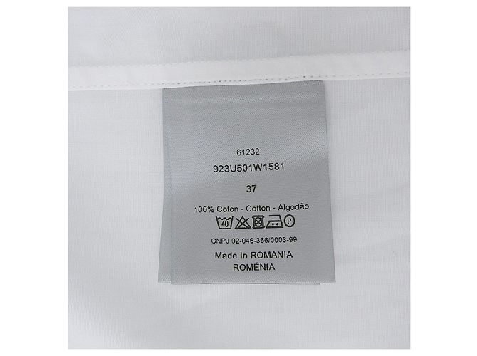 Camicia in cotone ricamata CD Uniforme Dior Bianco - vista 7