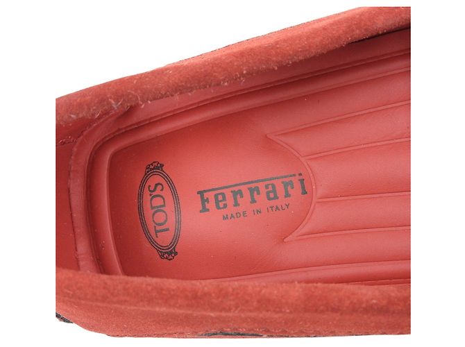 Mocassini in suede Tod's Ferrari Rosso - vista 8