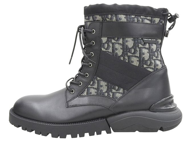 Dior Oblique Lederstiefel Schwarz - Ansicht 2