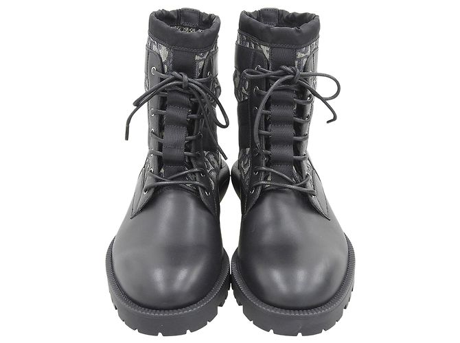 Dior Oblique Lederstiefel Schwarz - Ansicht 3