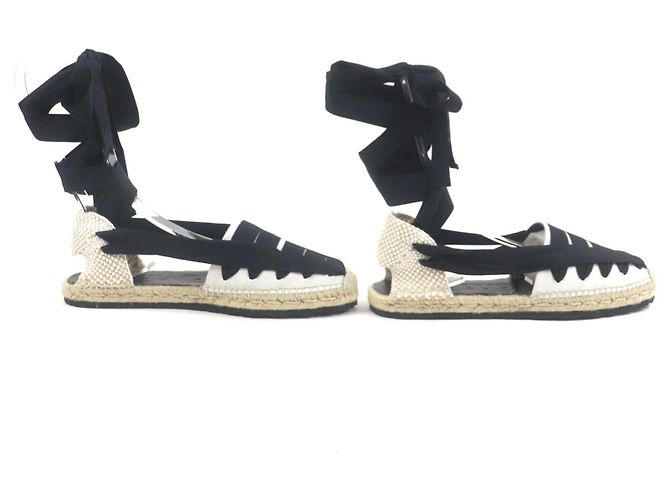 Loewe Espadrilles Leinensandalen Schwarz Beige - Ansicht 5