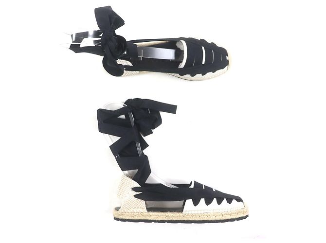Loewe Espadrilles Leinensandalen Schwarz Beige - Ansicht 7