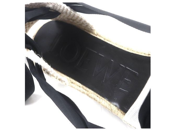 Loewe Espadrilles Leinensandalen Schwarz Beige - Ansicht 8