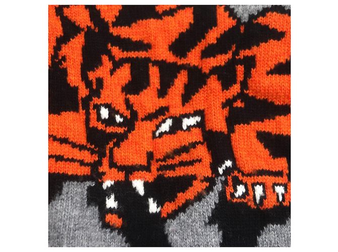 Wollpullover mit Tiger Amen Intarsia von Louis Vuitton Grau - Ansicht 4