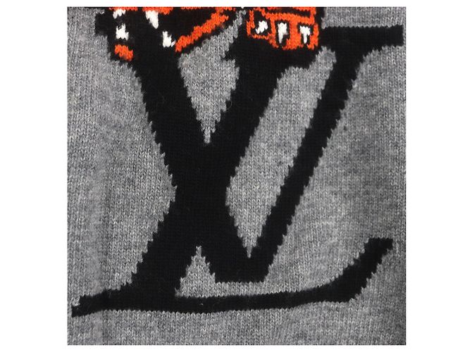 Wollpullover mit Tiger Amen Intarsia von Louis Vuitton Grau - Ansicht 5