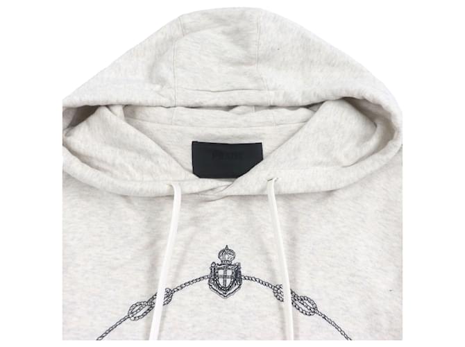 Sudadera de algodón bordada con el logo de Prada Gris - vista 2