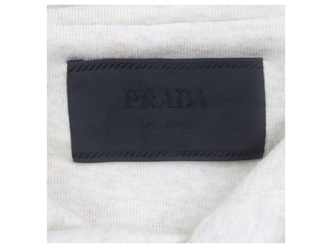Sudadera de algodón bordada con el logo de Prada Gris - vista 6