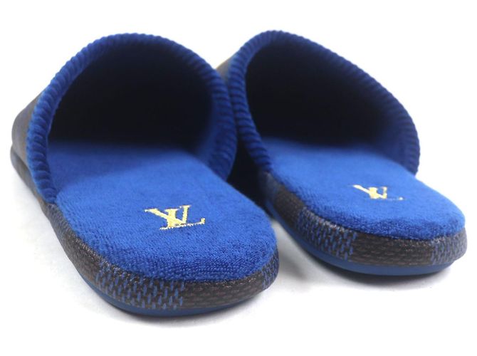 Sandali in pelle di vitello grana della linea Palace di Louis Vuitton Marrone Blu D'oro - vista 4