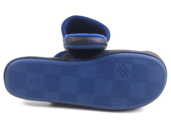 Sandali in pelle di vitello grana della linea Palace di Louis Vuitton Marrone Blu D'oro - vista 5