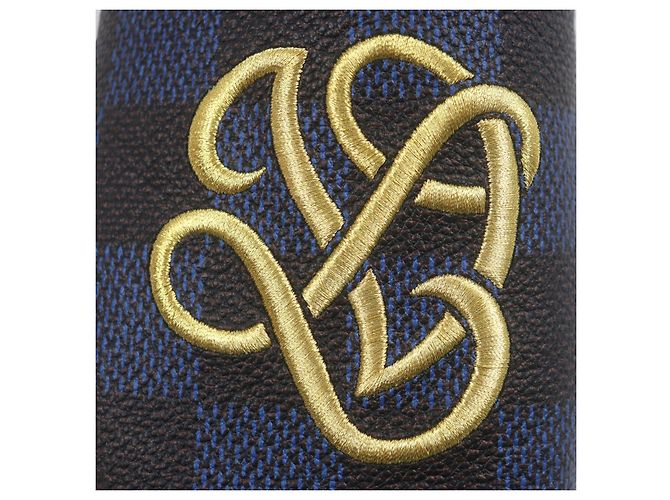 Sandali in pelle di vitello grana della linea Palace di Louis Vuitton Marrone Blu D'oro - vista 7