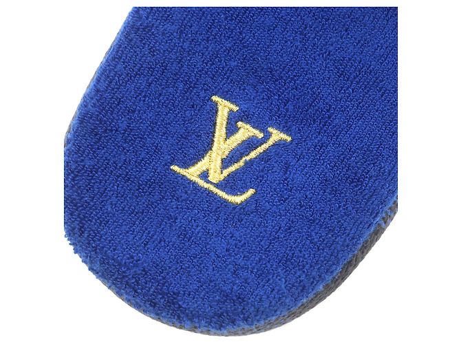 Sandali in pelle di vitello grana della linea Palace di Louis Vuitton Marrone Blu D'oro - vista 8