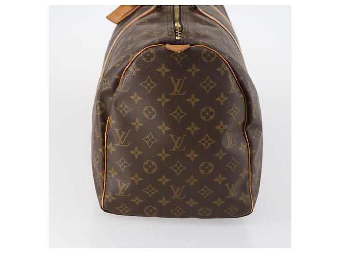 Borsa Keepall Louis Vuitton in tela Monogram 50 Marrone - vista 3