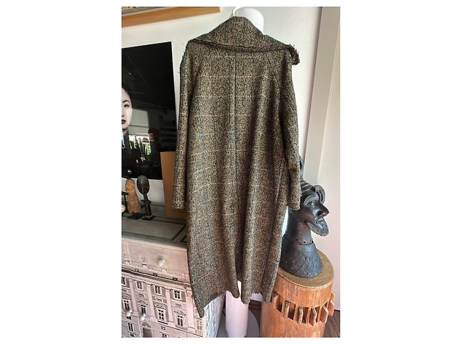 Autre Marque Abrigo de tweed con cuello de solapa Castaño Multicolor - vista 10