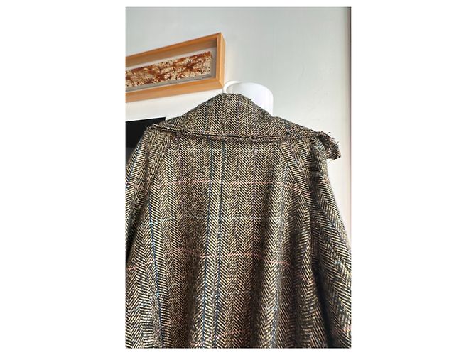 Autre Marque Abrigo de tweed con cuello de solapa Castaño Multicolor - vista 12