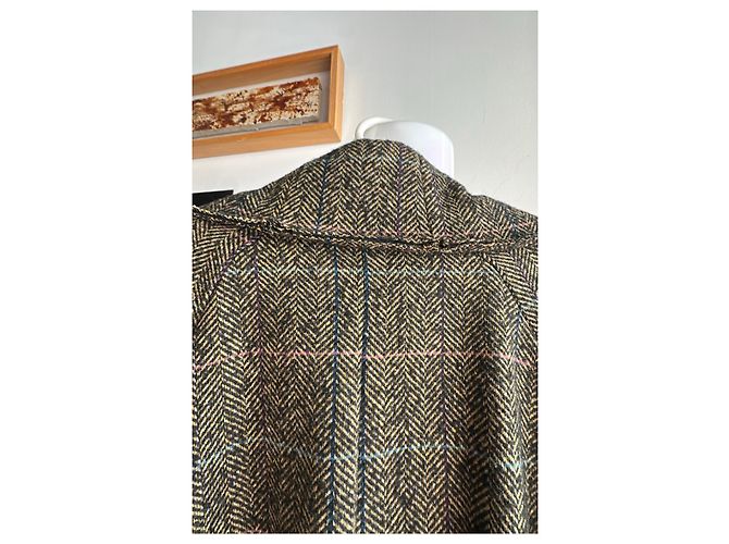 Autre Marque Abrigo de tweed con cuello de solapa Castaño Multicolor - vista 13