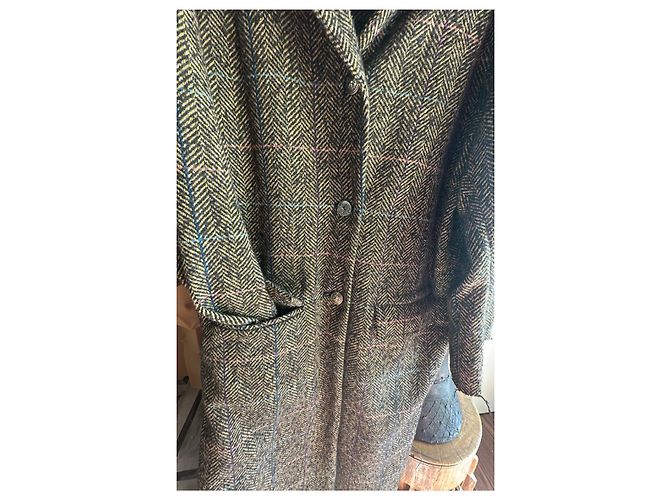 Autre Marque Abrigo de tweed con cuello de solapa Castaño Multicolor - vista 3