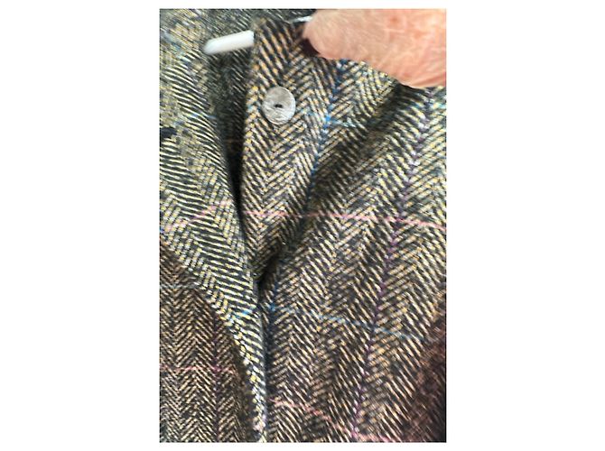 Autre Marque Abrigo de tweed con cuello de solapa Castaño Multicolor - vista 5