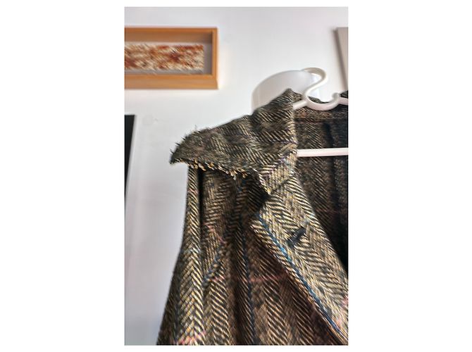 Autre Marque Abrigo de tweed con cuello de solapa Castaño Multicolor - vista 9