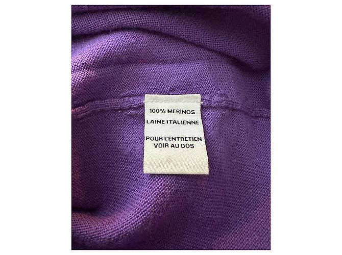 Autre Marque Alberto Bini Ärmelloser Merinowollpullover Lila - Ansicht 4