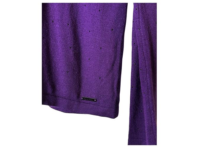 Autre Marque Pedro Del Hierro Lila Wollpullover mit Kristallen - Ansicht 4