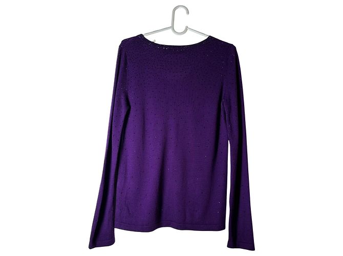 Autre Marque Pedro Del Hierro Lila Wollpullover mit Kristallen - Ansicht 5