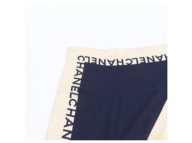 Chanel Mademoiselle Gripoix Colored Stone Scarf Beige Navy blue - view 2