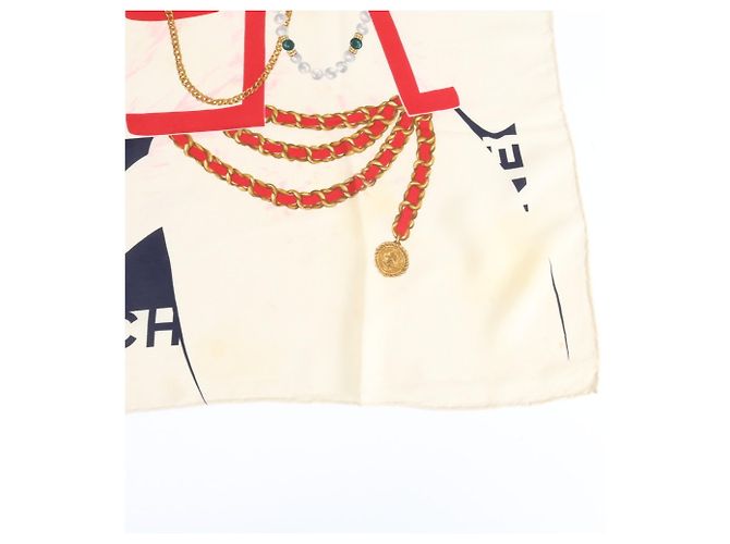 Chanel Mademoiselle Gripoix Colored Stone Scarf Beige Navy blue - view 4
