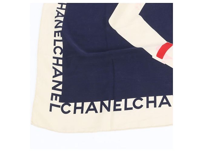 Chanel Mademoiselle Gripoix Colored Stone Scarf Beige Navy blue - view 5