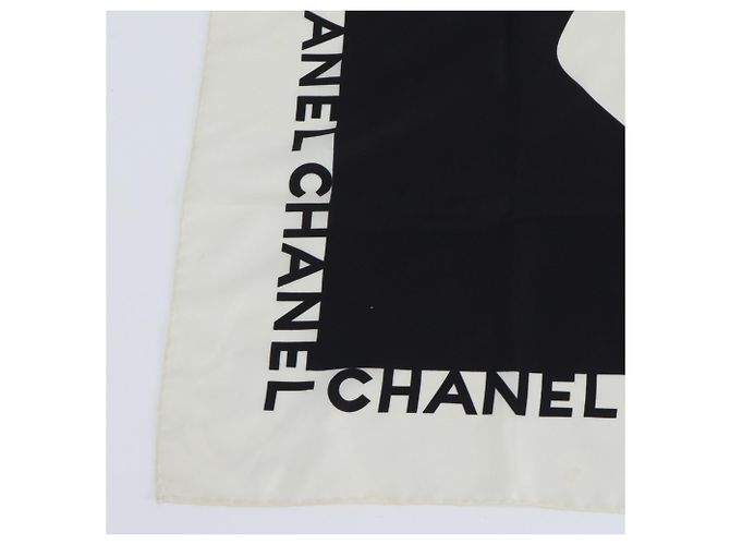 Chanel Mademoiselle Muster Schal Schwarz Rot Beige - Ansicht 3