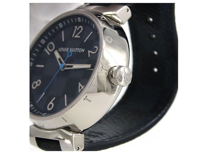 Relógio Quartz Louis Vuitton Tambour Damier Graphite QA073 - vista 3