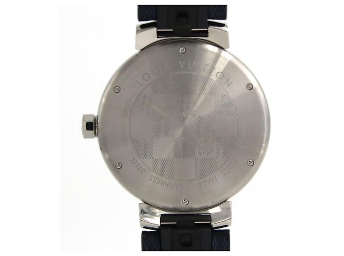 Relógio Quartz Louis Vuitton Tambour Damier Graphite QA073 - vista 4