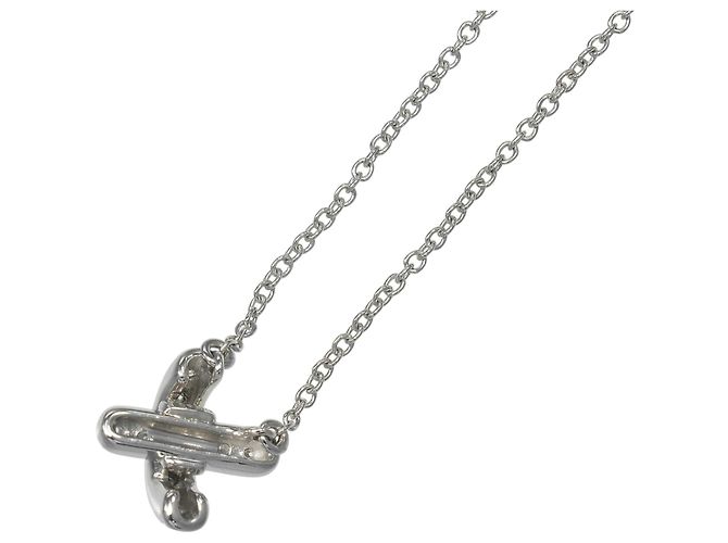 Collana in Platino 950 con Diamanti a Punto Croce Tiffany & Co. - vista 3