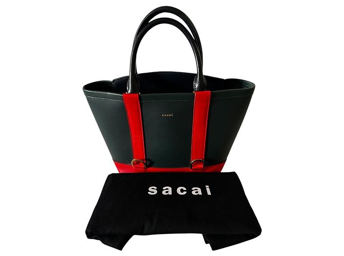 Sacai Mehrfarbige Lederhandtasche - Ansicht 13