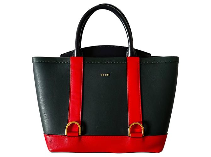 Sacai Mehrfarbige Lederhandtasche - Ansicht 4