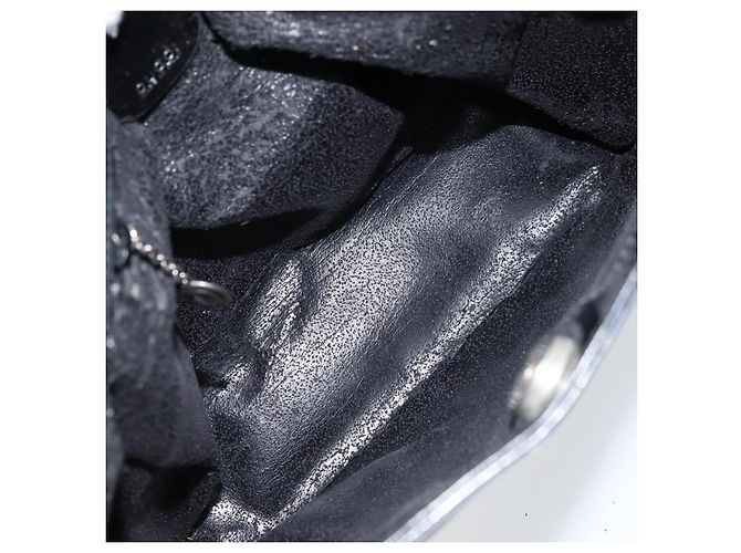 Borsa a Spalla GUCCI Pelle Verniciata Nera Argento 000 1013 0506 Auth 172305 - vista 16