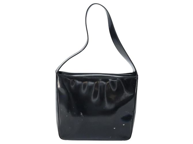 Borsa a Spalla GUCCI Pelle Verniciata Nera Argento 000 1013 0506 Auth 172305 - vista 3