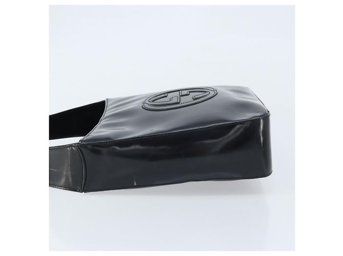 Borsa a Spalla GUCCI Pelle Verniciata Nera Argento 000 1013 0506 Auth 172305 - vista 5