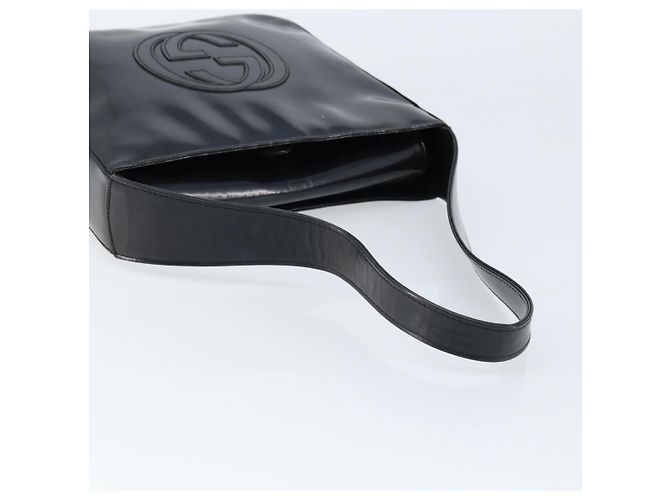 Borsa a Spalla GUCCI Pelle Verniciata Nera Argento 000 1013 0506 Auth 172305 - vista 7
