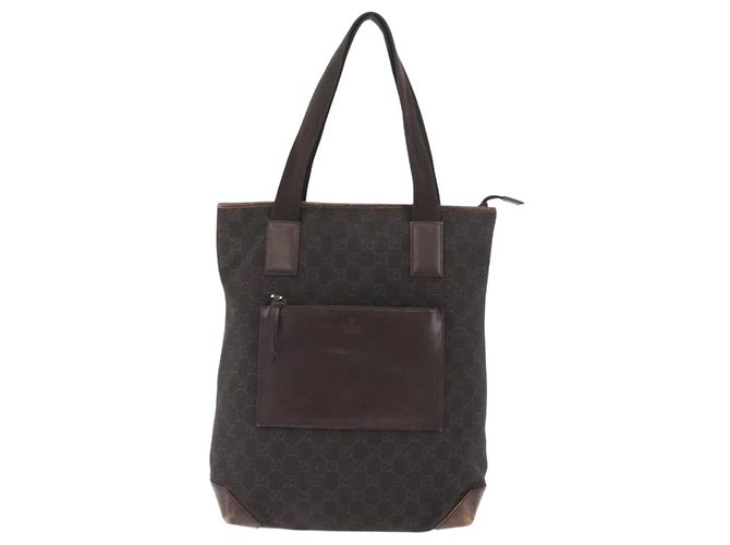 GUCCI GG Canvas Tote Bag Braun Silber 28892 Auth 173901 - Ansicht 2