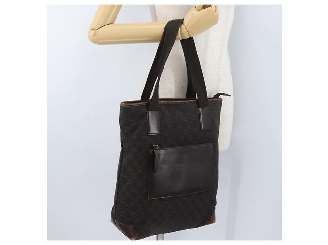 GUCCI GG Canvas Tote Bag Braun Silber 28892 Auth 173901 - Ansicht 24