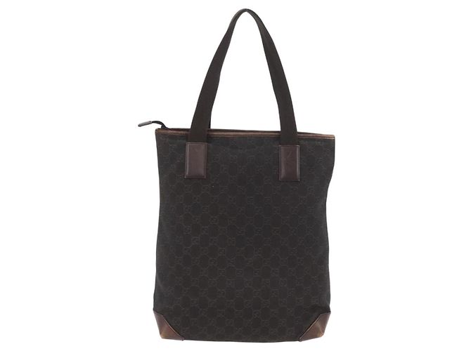 GUCCI GG Canvas Tote Bag Braun Silber 28892 Auth 173901 - Ansicht 3