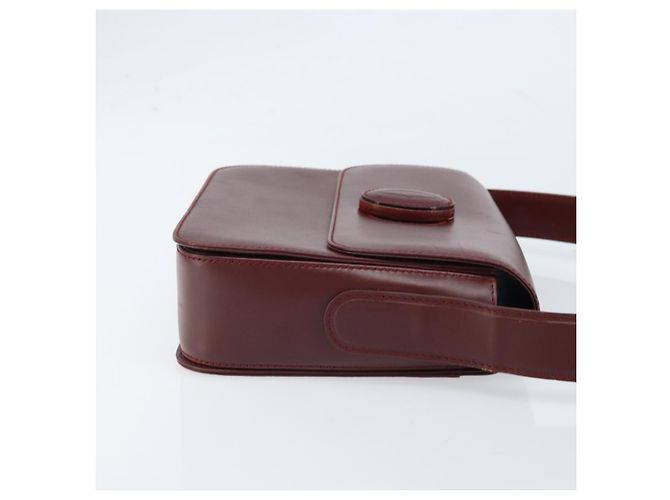Cartier Borsa a Spalla Must Line in Pelle Bordeaux Oro Auth ki6537 D'oro Bordò - vista 4