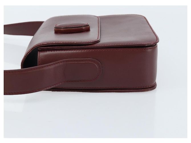 Cartier Borsa a Spalla Must Line in Pelle Bordeaux Oro Auth ki6537 D'oro Bordò - vista 5