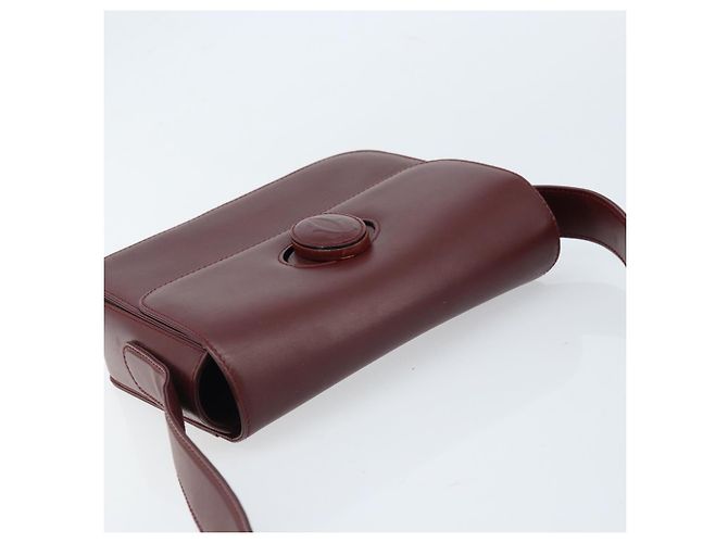 Cartier Borsa a Spalla Must Line in Pelle Bordeaux Oro Auth ki6537 D'oro Bordò - vista 6