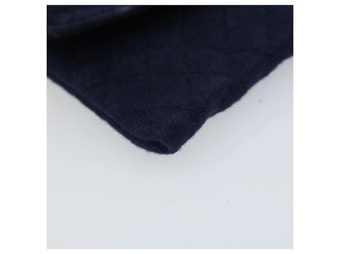 Pochette a Catena CHANEL Cotone Blu Navy Oro CC Auth bs33731 D'oro - vista 11